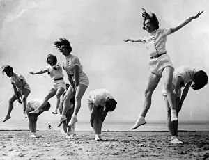 Bootle: Women in gymnastics on the beach in