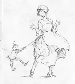 Pests: A women being harassed by an imp