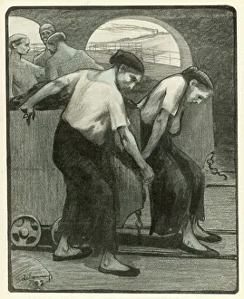 Labouring: Women Hauling Coal Wagon