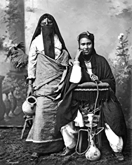 Hookah: Two women with hookah, Egypt