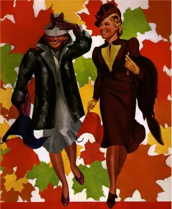 Motif: Two Women and Leaf Motif