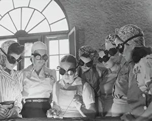 Vocational: Women learning war work at a vocational school