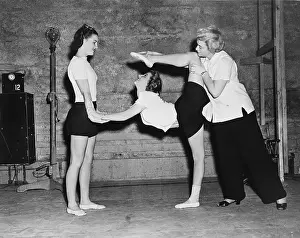 Teenaged: Women limbering up for exercise