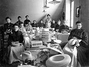 Decorate: Women making hats, 1905