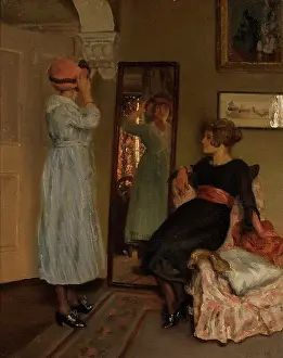 John Noott Galleries: Two women, mirror and hat, 1920s