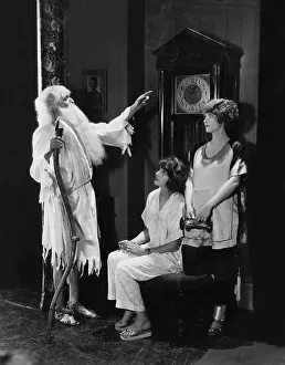 Symbolize: Two women with old father time