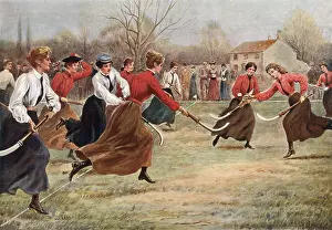Blouses: Women playing hockey
