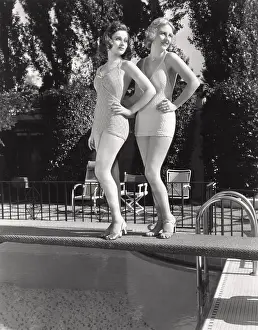 One Piece: Two women posing on a diving board