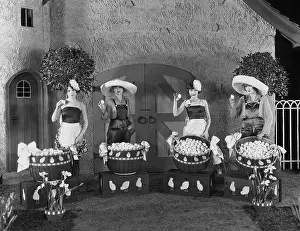 Fertile: Women posing with huge baskets of eggs