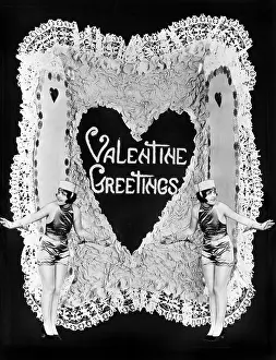Thoughtfulness: Two women posing on Valentine