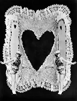 Thoughtfulness: Two women posing on Valentine