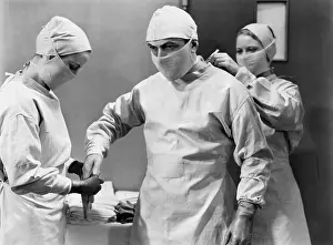 Surgeries: Women preparing doctor for surgery