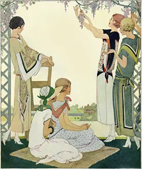 Gazebo: Women reclining in arbour 1923