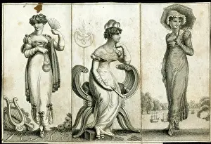 1810s: Three women in Regency style costume