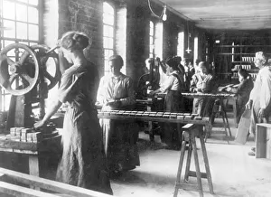 Punching: Women during soap production, 1917
