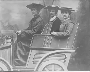 Edwardians: Three women in a (studio) car