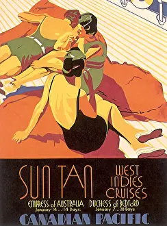 Swimsuits: Women Tan on Ship Deck