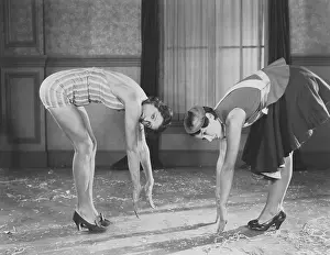 Exertion: Women touching their toes