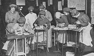 Welders: Women training in aeroplane construction, WW1