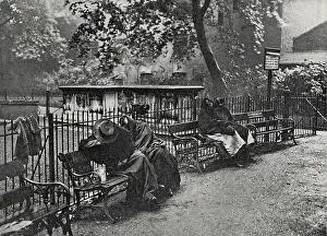 Spitalfields: Women vagrants sleeping, Spitalfields, East End of London