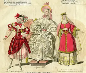 Bows: Three women in various costumes