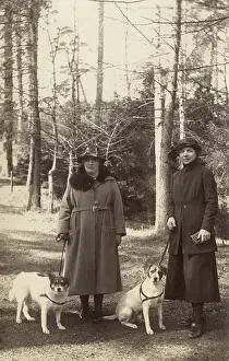 Walkies: Two women out walking with dogs