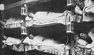 Bunks: Women as war-time firemen in their bunks