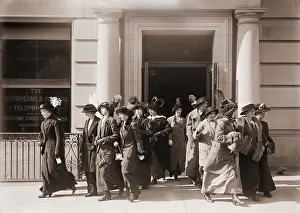 Muffs: Women workers leave the offices of the Chesapeake ?