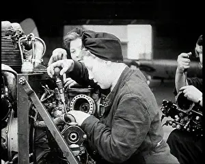 Women Working on an Aeroplane Engine