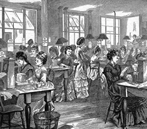 Literacy: Women working in the main (telegraph) instrument