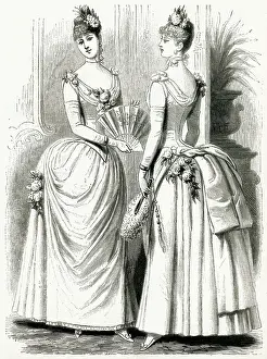 Bustle: Women's ball dresses 1886