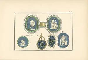 Eloffe: Women's belt badges with classical scenes