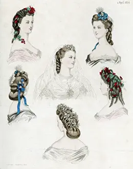 Ribbons: Women's hairstyles 1864