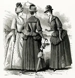Bustle: Women's seaside clothing 1886