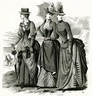 Bustle: Women's seaside clothing 1886