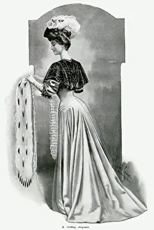 Backview: Women's visiting outfit 1905