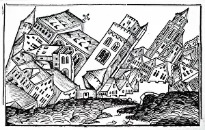 Achaemenid: A woodcut engraving depicting the fall of Babylon