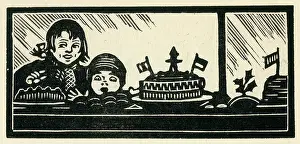 Monotone: Woodcut print in Come Christmas
