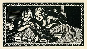 Monotone: Woodcut print in Come Christmas