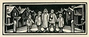 Monotone: Woodcut print in Come Christmas