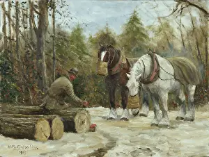 Woodcutter: Woodcutter and Two Horses