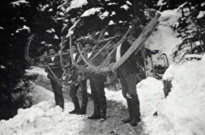 Woodcutters: Woodcutters with carriage on the way to the forest