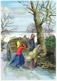 Woodcutters: Woodcutters Cart in the snow