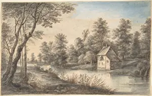 Uden: Wooded Landscape with a House beside a River