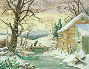 Racey: The Wooden Bridge - snowy landscape
