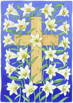 Mclaughlin: Wooden Cross and Lilies