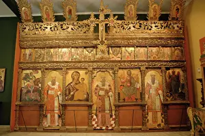 Clement: Wooden iconostasis with St. Demetrius, Pope Clement, Virgin