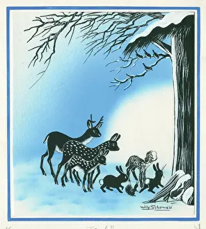 Bunnies: Woodland creatures in the snow