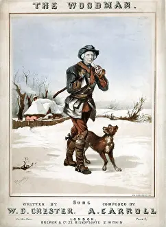 Lyrics: The Woodman setting off to work in snowy landscape