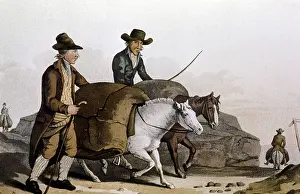 Merchants: Wool Merchant taking pieces of cloth to the